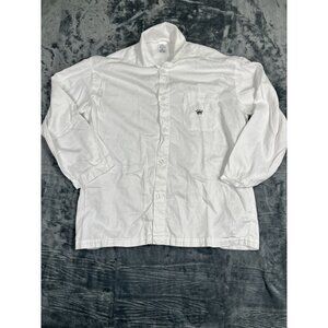 Royal Highnies Mens White Pajama Top Long Sleeve  100% Pima Cotton Size M